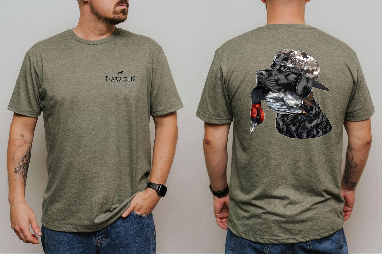 Black Lab and Red Headed Duck Cotton Tee